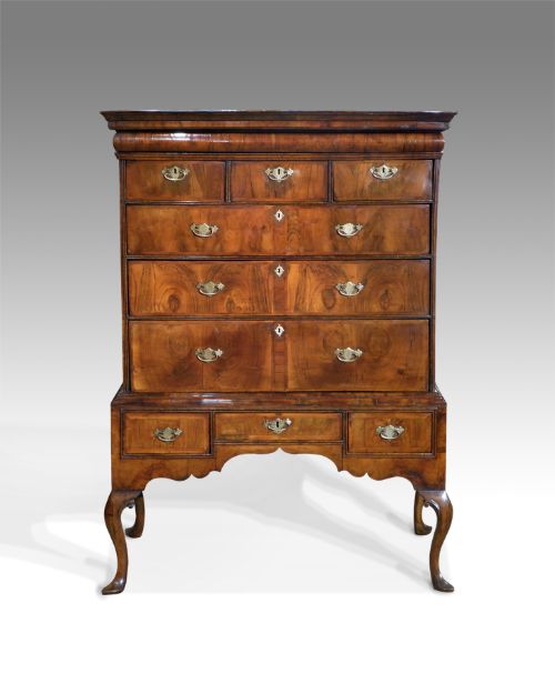 George I Walnut Chest on Stand