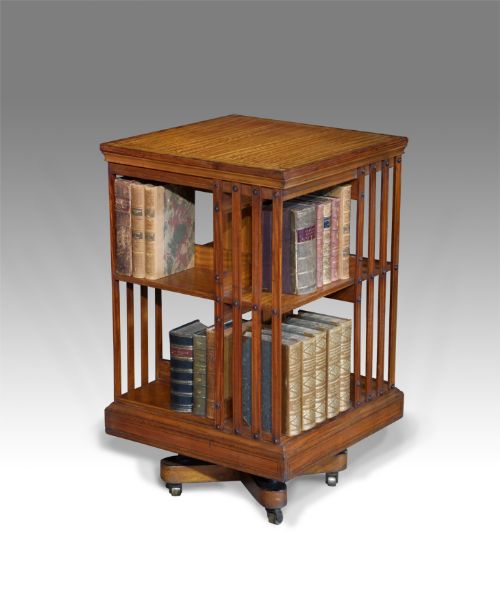 Rare Satinwood Revolving Bookcase