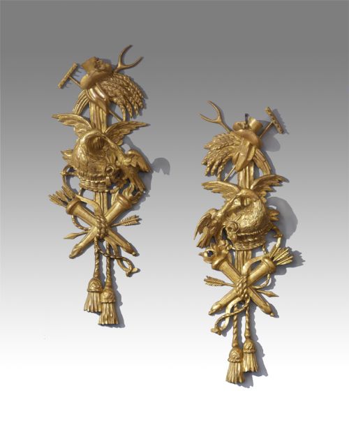 Pair of Decorative 19th Century Gilt Carvings