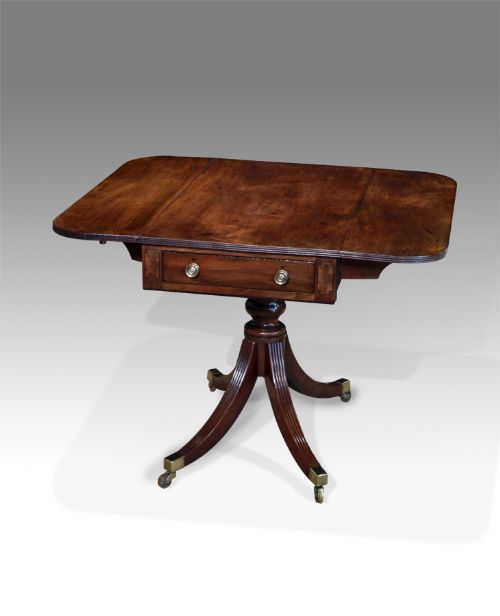 Regency Mahogany Pedestal Pembroke Table