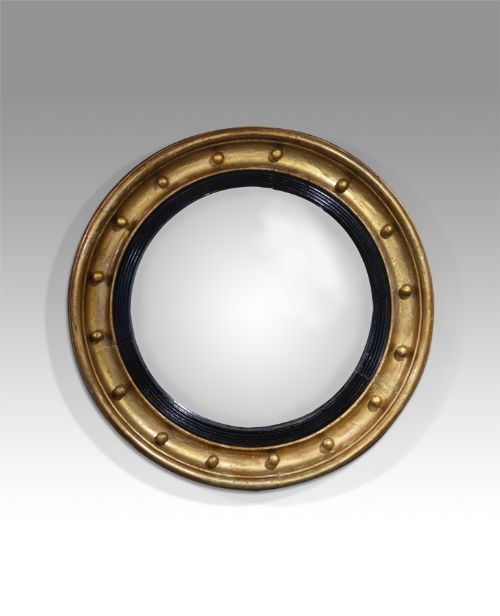 19th Century Gilt Convex Mirror