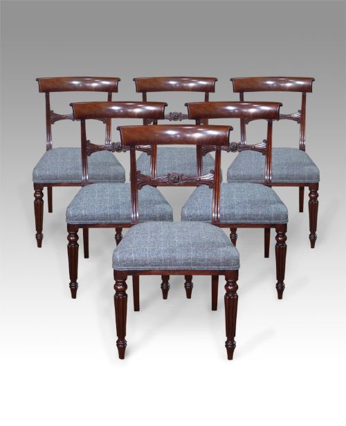 Set of Six Regency Mahogany Dining Chairs