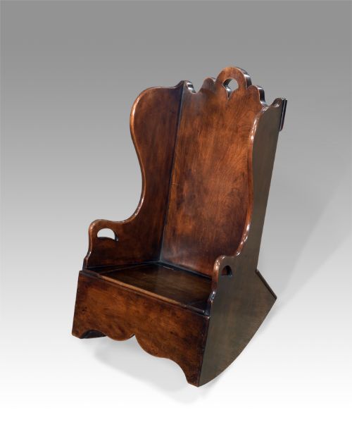 Delightful Georgian Child’s Fruitwood Rocking Chair