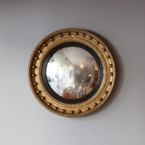 REGENCY GILT CONVEX MIRROR - ADDITIONAL PHOTO 2