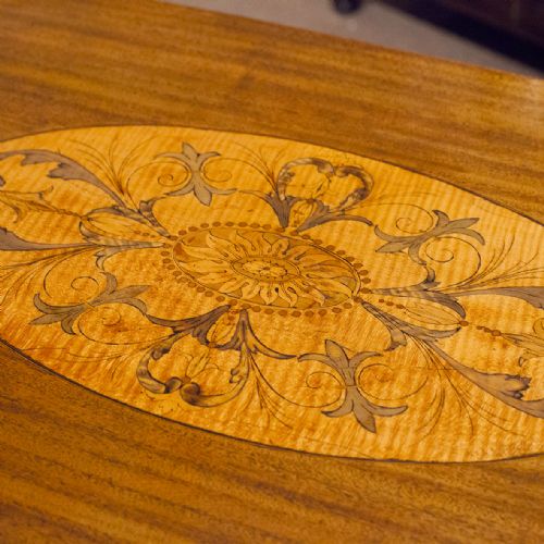 SHERATON PERIOD MAHOGANY AND SATINWOOD PEMBROKE TABLE - ADDITIONAL PHOTO 6