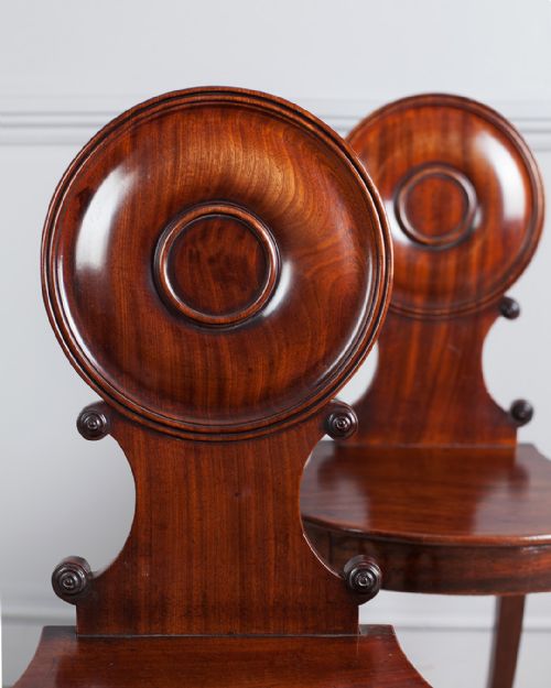 PAIR OF LATE REGENCY MAHOGANY HALL CHAIRS - ADDITIONAL PHOTO 7