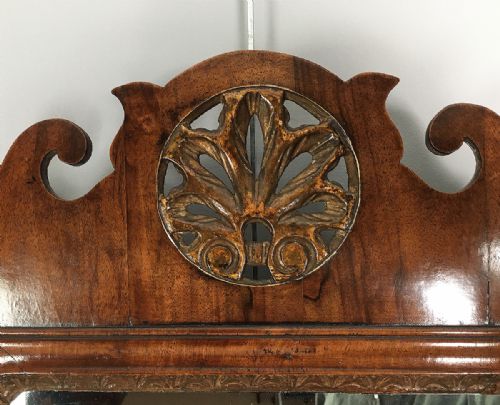 GEORGE II WALNUT FRET MIRROR - ADDITIONAL PHOTO 1