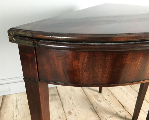 GEORGE III MAHOGANY DEMI LUNE TEA TABLE - ADDITIONAL PHOTO 3
