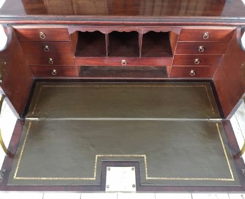SMALL GEORGE III MAHOGANY SECRETAIRE BOOKCASE - ADDITIONAL PHOTO 5