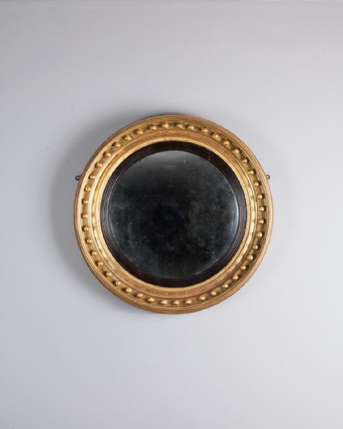 regency gilt convex mirror - CATEGORY: ANTIQUE MIRRORS - DATED REGENCY