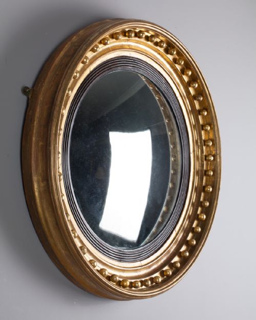 REGENCY GILT CONVEX MIRROR - ADDITIONAL PHOTO 1