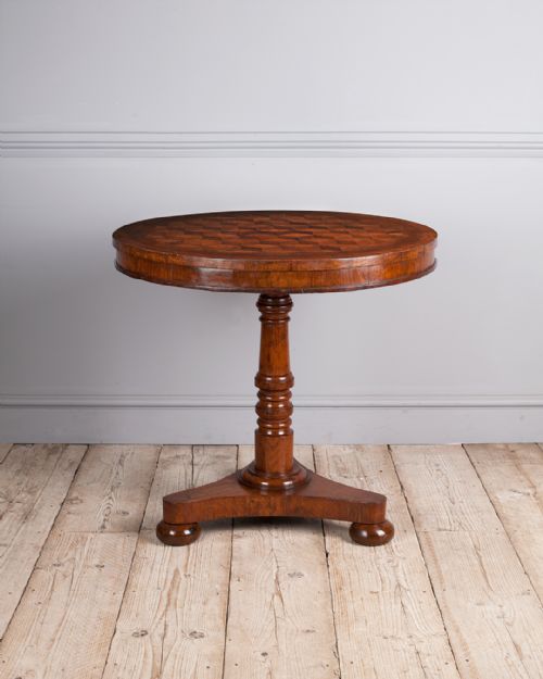 19TH CENTURY OAK AND PARQUETRY LAMP TABLE - ADDITIONAL PHOTO 4