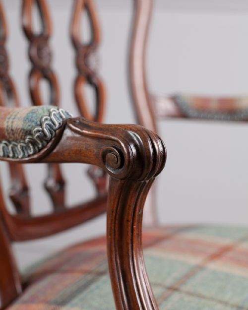 GEORGE III MAHOGANY OPEN ARM CHAIR - ADDITIONAL PHOTO 2