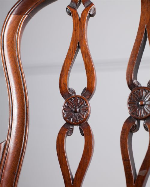 GEORGE III MAHOGANY OPEN ARM CHAIR - ADDITIONAL PHOTO 4