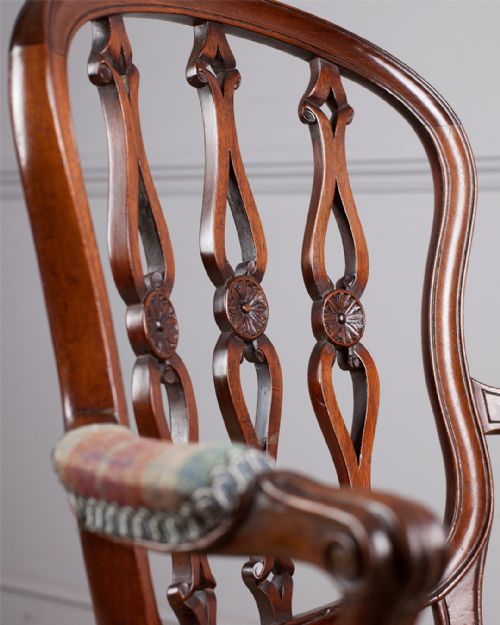 GEORGE III MAHOGANY OPEN ARM CHAIR - ADDITIONAL PHOTO 5