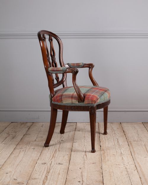 GEORGE III MAHOGANY OPEN ARM CHAIR - ADDITIONAL PHOTO 8