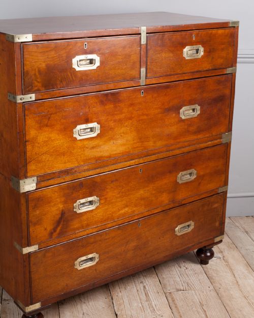 19TH CENTURY MAHOGANY CAMPAIGN CHEST - ADDITIONAL PHOTO 1