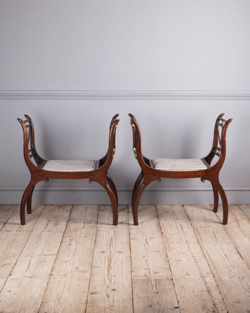 PAIR OF EDWARDIAN ROSEWOOD WINDOW SEATS - ADDITIONAL PHOTO 2
