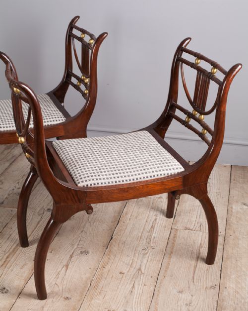 PAIR OF EDWARDIAN ROSEWOOD WINDOW SEATS - ADDITIONAL PHOTO 3