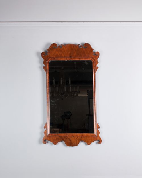 GEORGE III WALNUT FRET MIRROR - ADDITIONAL PHOTO 1