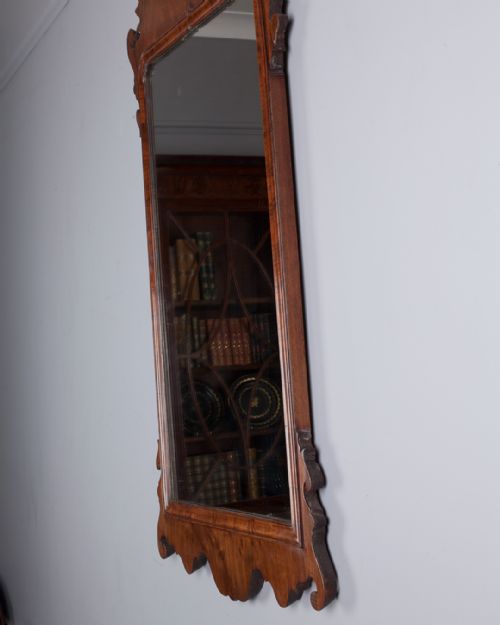 GEORGE III WALNUT FRET MIRROR - ADDITIONAL PHOTO 4