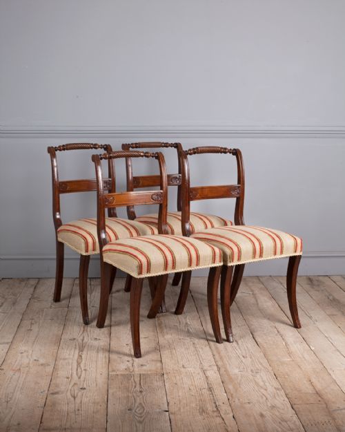 set of four regency mahogany dining chairs - CATEGORY: ANTIQUE CHAIRS - DATED REGENCY