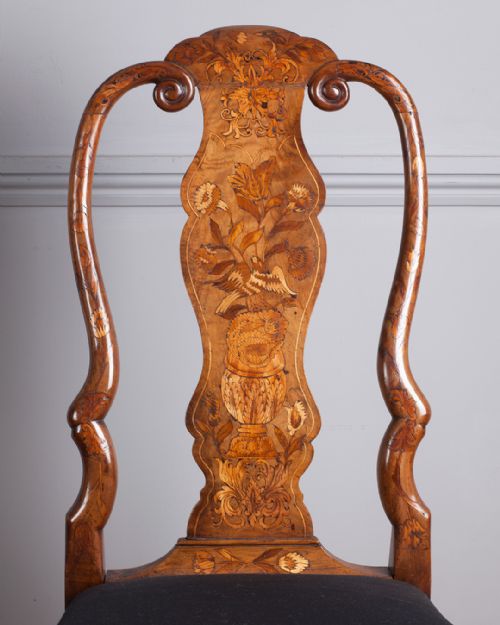 PAIR OF 19TH CENTURY DUTCH WALNUT AND MARQUETRY CHAIRS - ADDITIONAL PHOTO 3