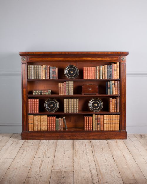 19th century large mahogany open bookcase - CATEGORY: ANTIQUE BOOKCASES - DATED 19TH CENTURY