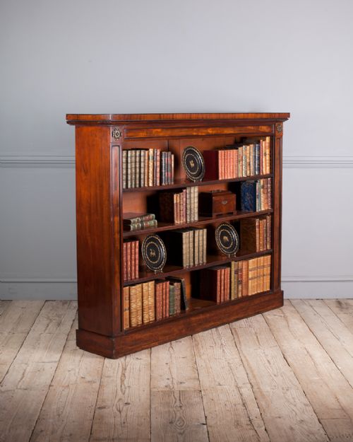 19TH CENTURY LARGE MAHOGANY OPEN BOOKCASE - ADDITIONAL PHOTO 1