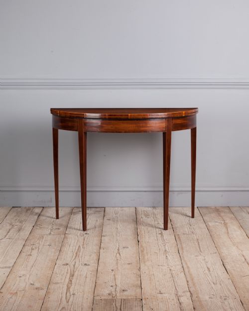 GEORGE III MAHOGANY DEMI LUNE TEA TABLE - ADDITIONAL PHOTO 1