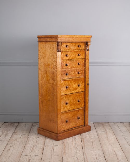 WILLIAM IV BIRDS EYE MAPLE WELLINGTON CHEST - ADDITIONAL PHOTO 2