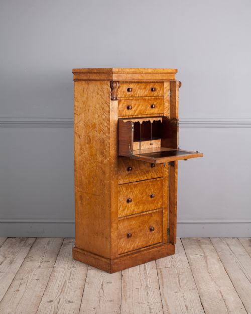 WILLIAM IV BIRDS EYE MAPLE WELLINGTON CHEST - ADDITIONAL PHOTO 3