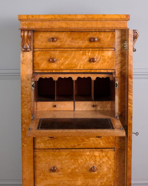 WILLIAM IV BIRDS EYE MAPLE WELLINGTON CHEST - ADDITIONAL PHOTO 4
