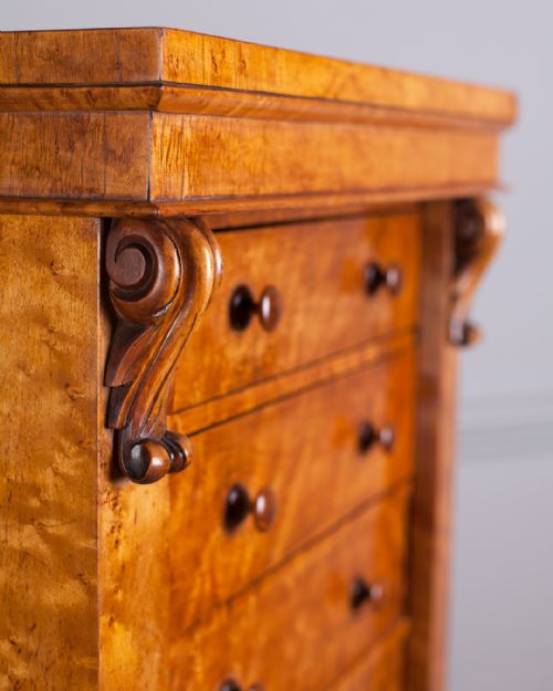 WILLIAM IV BIRDS EYE MAPLE WELLINGTON CHEST - ADDITIONAL PHOTO 5