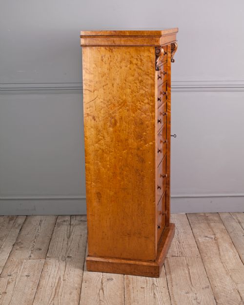 WILLIAM IV BIRDS EYE MAPLE WELLINGTON CHEST - ADDITIONAL PHOTO 6