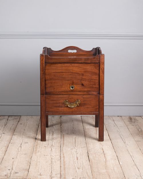 GEORGE III MAHOGANY TRAP TOP COMMODE - ADDITIONAL PHOTO 7