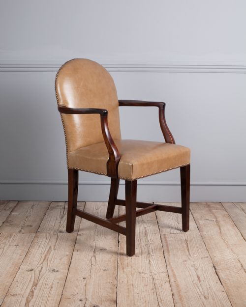 19th century mahogany open arm chair - CATEGORY: ANTIQUE CHAIRS - DATED 19TH CENTURY
