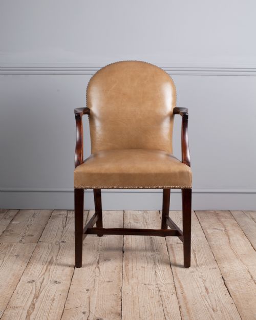 19TH CENTURY MAHOGANY OPEN ARM CHAIR - ADDITIONAL PHOTO 1