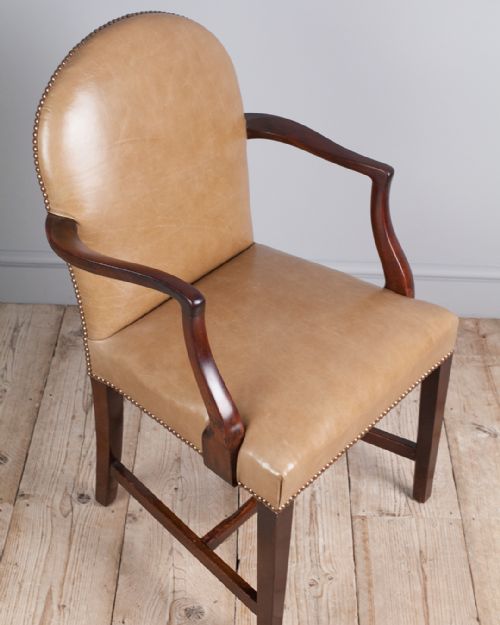 19TH CENTURY MAHOGANY OPEN ARM CHAIR - ADDITIONAL PHOTO 3