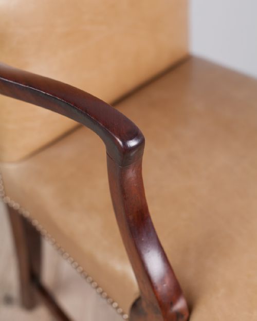 19TH CENTURY MAHOGANY OPEN ARM CHAIR - ADDITIONAL PHOTO 4