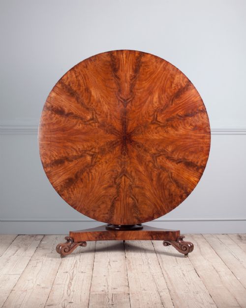 william iv flame mahogany centre table - CATEGORY: ANTIQUE TABLES - DATED 19TH CENTURY