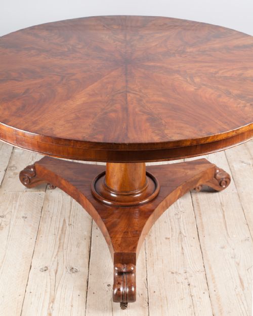 WILLIAM IV FLAME MAHOGANY CENTRE TABLE - ADDITIONAL PHOTO 4