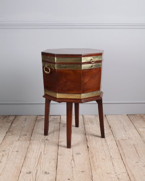 george iii mahogany brass bound wine cooler - CATEGORY: ANTIQUE MISCELLANEOUS - DATED 18TH CENTURY