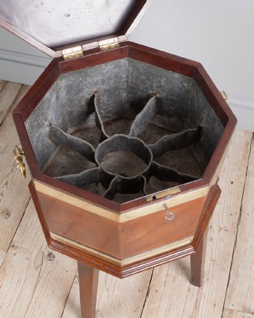 GEORGE III MAHOGANY BRASS BOUND WINE COOLER - ADDITIONAL PHOTO 4