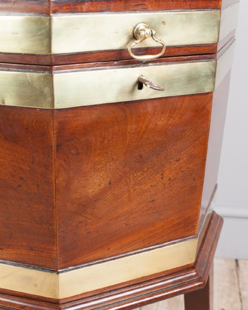 GEORGE III MAHOGANY BRASS BOUND WINE COOLER - ADDITIONAL PHOTO 5