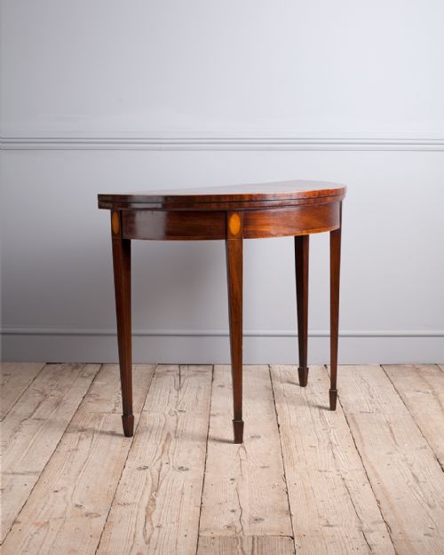 georgian mahogany demi lune card table - CATEGORY: ANTIQUE TABLES - DATED 18TH CENTURY