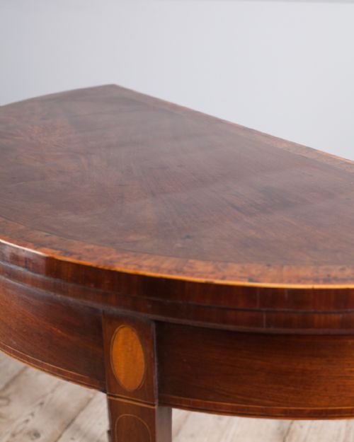 GEORGIAN MAHOGANY DEMI LUNE CARD TABLE - ADDITIONAL PHOTO 6