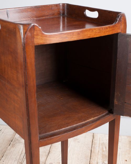 GEORGIAN MAHOGANY BOWFRONT POT CUPBOARD - ADDITIONAL PHOTO 4