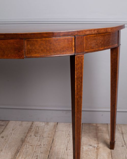 GEORGE III MAHOGANY DEMI LUNE CONSOLE TABLE - ADDITIONAL PHOTO 2