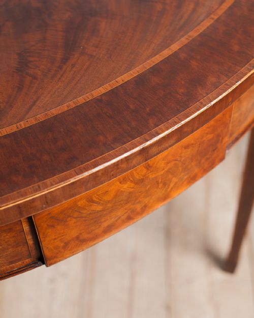 GEORGE III MAHOGANY DEMI LUNE CONSOLE TABLE - ADDITIONAL PHOTO 4